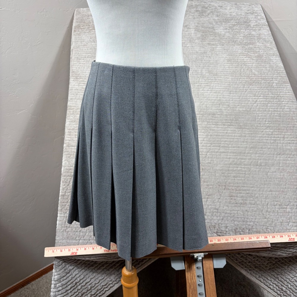 Kate Spade Broome Street Grey Pleated Mini Skirt NJMU6794 Size 0